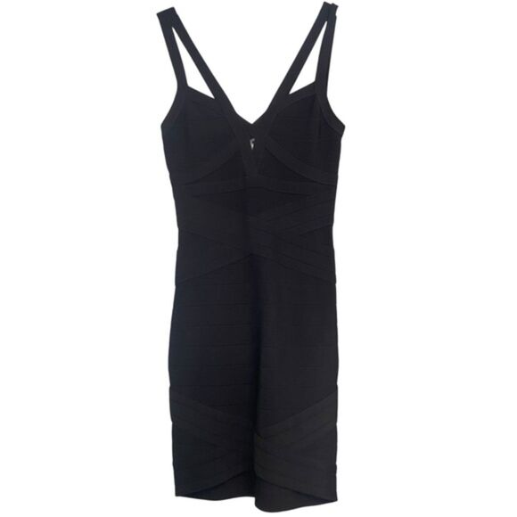 Bebe Bodycon Strappy Bandage Sexy Sleeveless V-neck Mini Dress Size Extra Small - Picture 1 of 9